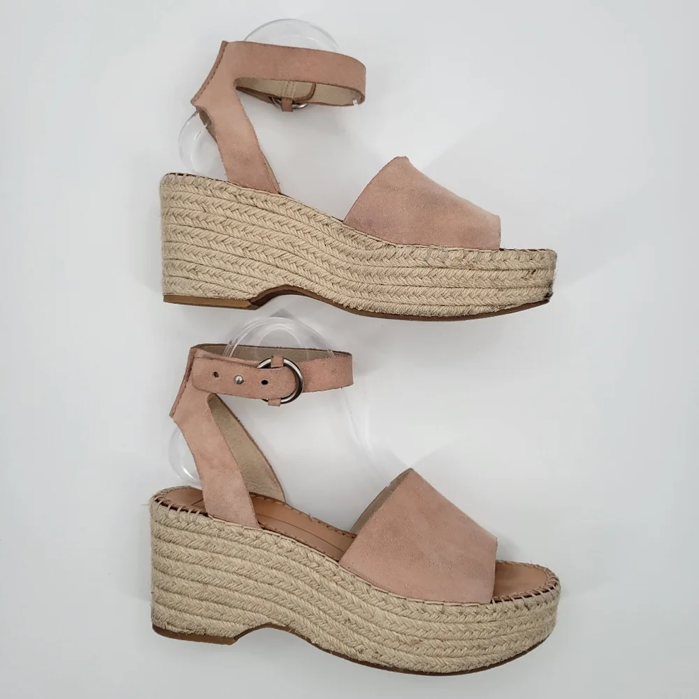 Dolce Vita Suede Leather Wedge Sandal Espadrilles 8.5